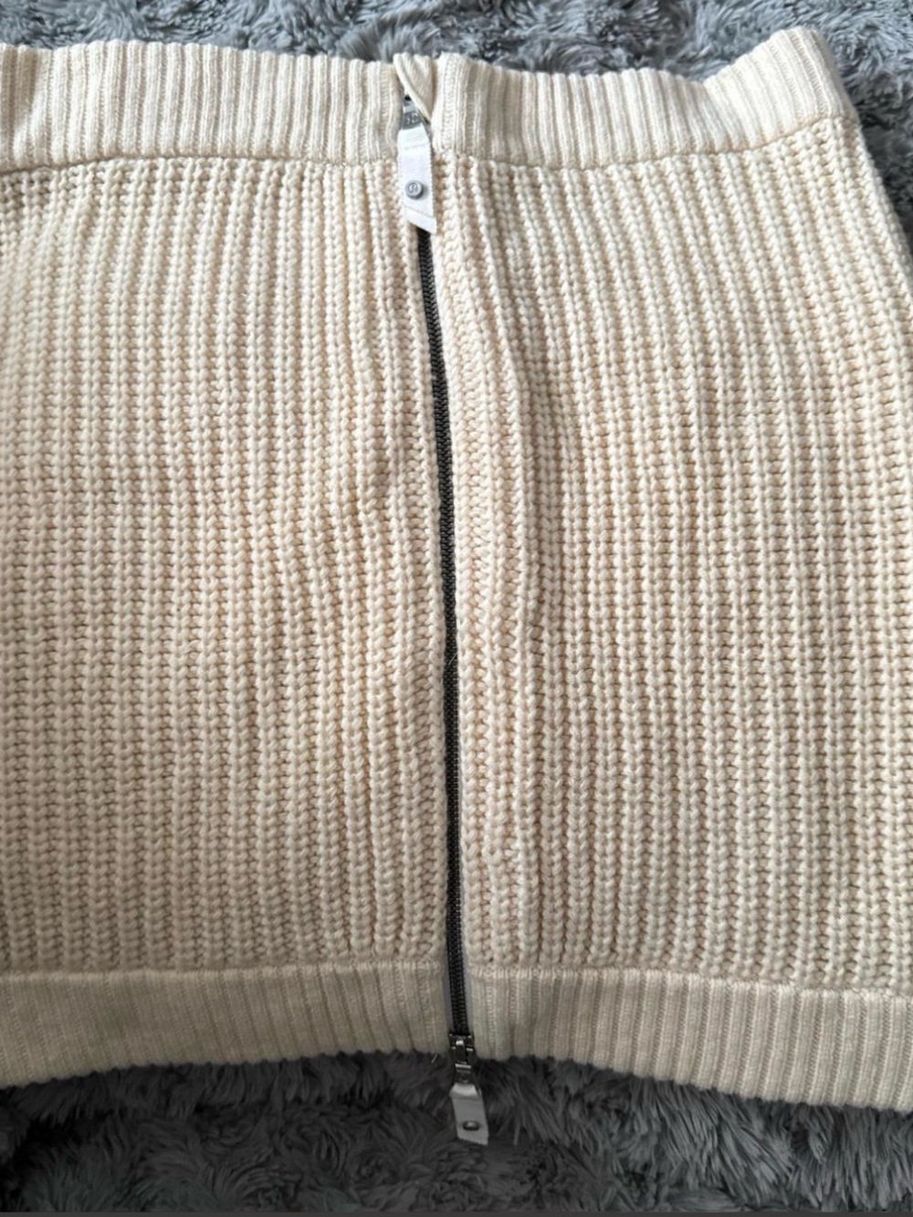 Lululemon Cream Knit Zip Scarf